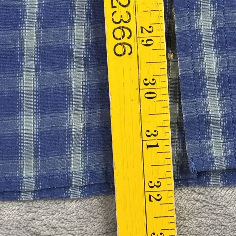 The North Face Shirt Mens XL Blue‎ Plaid Long Sleeve Button Up Vented Hiking